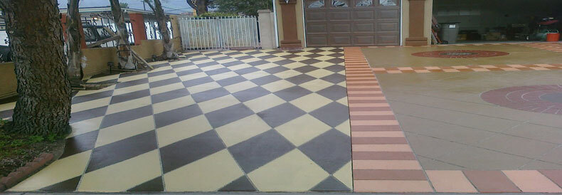 decorative concrete driveway