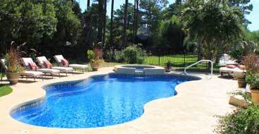 stained concrete pool deck